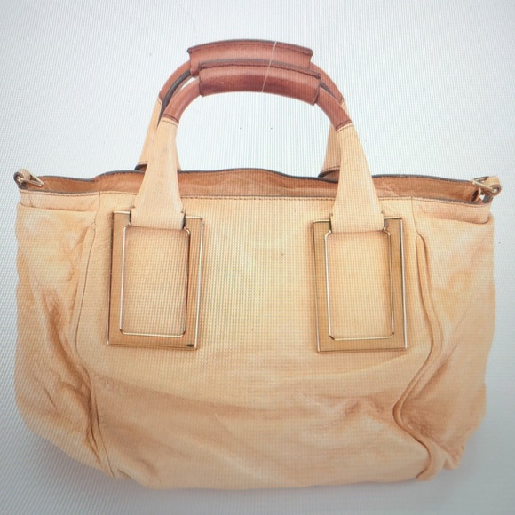 #0160 Chloe’ Mini Ethel Satchel in Tan Textured Leather and Attachable Strap - Picture 5 of 16
